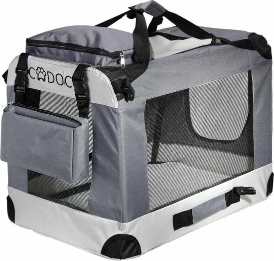 Boîte de transport pour chiens XXL -Cado - 92 x 64 x 64cm - Gris
