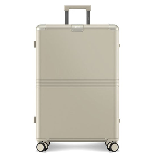 ONYX Hybrid Pro Check-in Suitcase Large 100 Liter - Recycled Polycarbonate and Zipperless Design - Travel suitcase with TSA lock and Spinner wheels - Lightweight Trolley with Laptop compartment - Ivory White