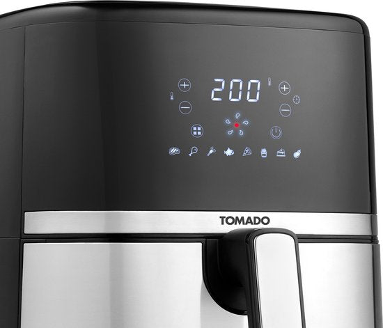 Tomado TAF5401S - Friteuse à air - Capacité de 5,4 litres - Friteuse à air chaud - Affichage numérique - 800 grammes de frites - Noir/RVS