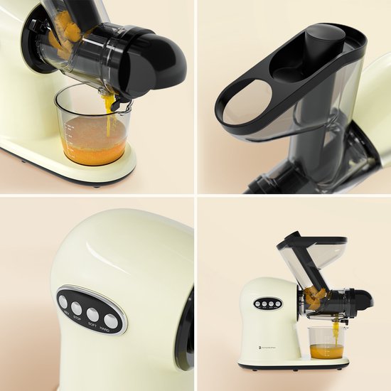 KitchenBrothers Slowjuicer XL - Presse-agrumes - Presse-légumes et fruits - alimentation 43 mm et 70 mm - 500 ml - Champagne