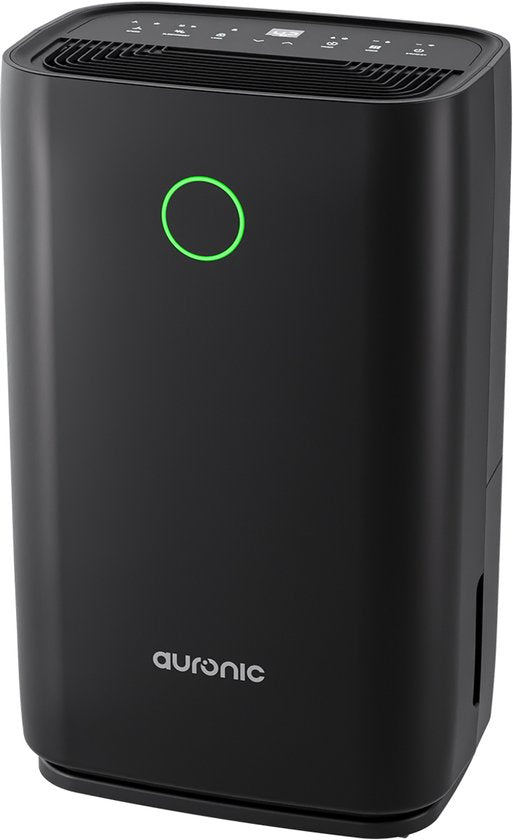 Déshumidificateur Auronic - Série compacte - 20L par jour - Fonction Lavage-Séchage - Chambre à coucher, salle de bain et salon - Élimination de l'humidité pour la maison - Noir
