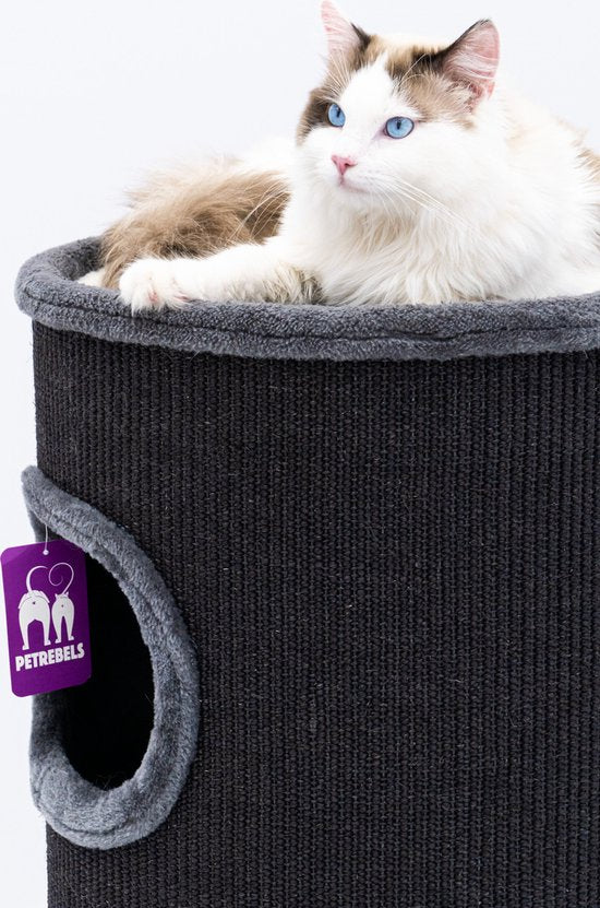 Petrebels Dome 80 Bac à griffer pour chat - Poivre - Ø 45 x 80 cm - stable
