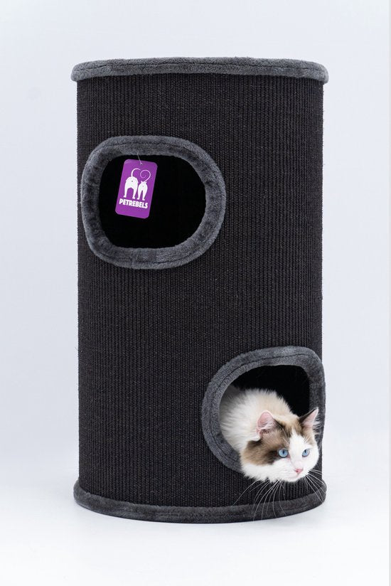 Petrebels Dome 80 Bac à griffer pour chat - Poivre - Ø 45 x 80 cm - stable