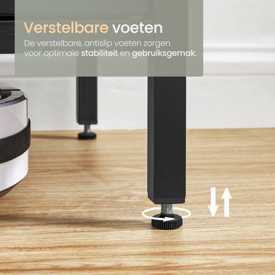 O'DADDY® Meuble de rangement en métal avec portes - Meuble TV - Nombreux rangements et flexibilité - Meuble TV - Buffet - Meuble de rangement intérieur - 80 cm - Noir/Marron vintage