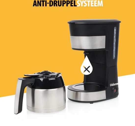 Cafetière à filtre Tristar 900W - CM-1283 - 1 L, 10 tasses - Adaptée au camping - Thermos