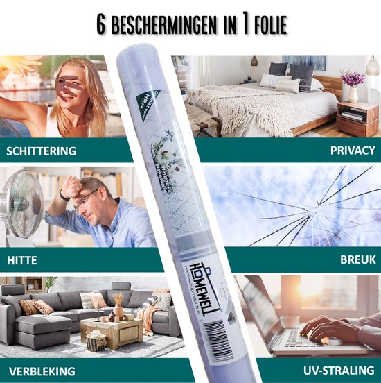 Homewell Film pour fenêtre HR++ 70x300cm - Solaire et isolant - Statique - Fenêtre