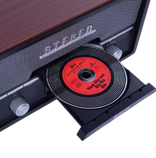 Denver Radio DAB Lecteur CD - Radio rétro - Bluetooth - DAB+/ FM - CD - MDA525 - Darkwood
