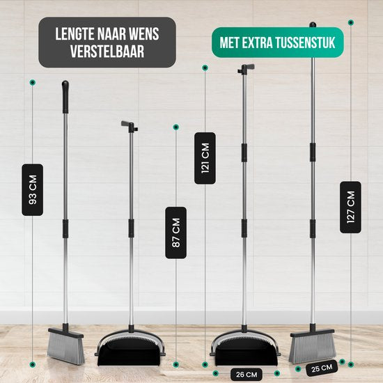 Avalo Pelle et Brosse avec Poignée Longue - Ajustable 87-127cm - Dents de Nettoyage Intégrées - Noir