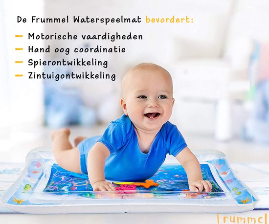 Frummel Water Playmat Baby - Matelas d'eau - Matelas de jeu - Gonflable - Jouets d'eau pour bébé - Cadeau de maternité - Poisson-clown