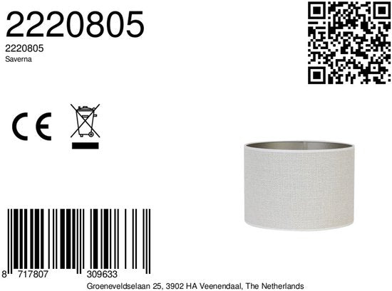 Light & Living - Abat-jour SAVERNA - Ø20x15cm - Blanc