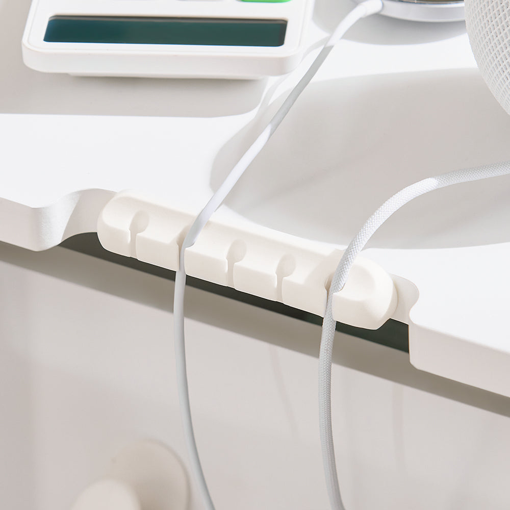 SoBuy Table de nuit - avec rangement et chemin de câbles - 40 x 40 x 60 cm - blanc