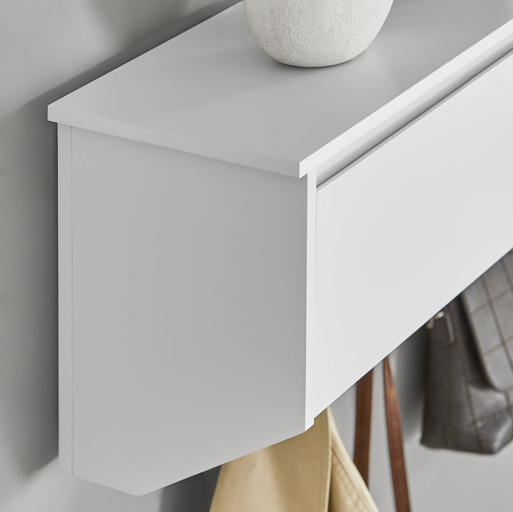 SoBuy Porte-manteau mural avec 2 portes et 5 crochets doubles - 78x20x30 cm - Max. 25KG - Blanc