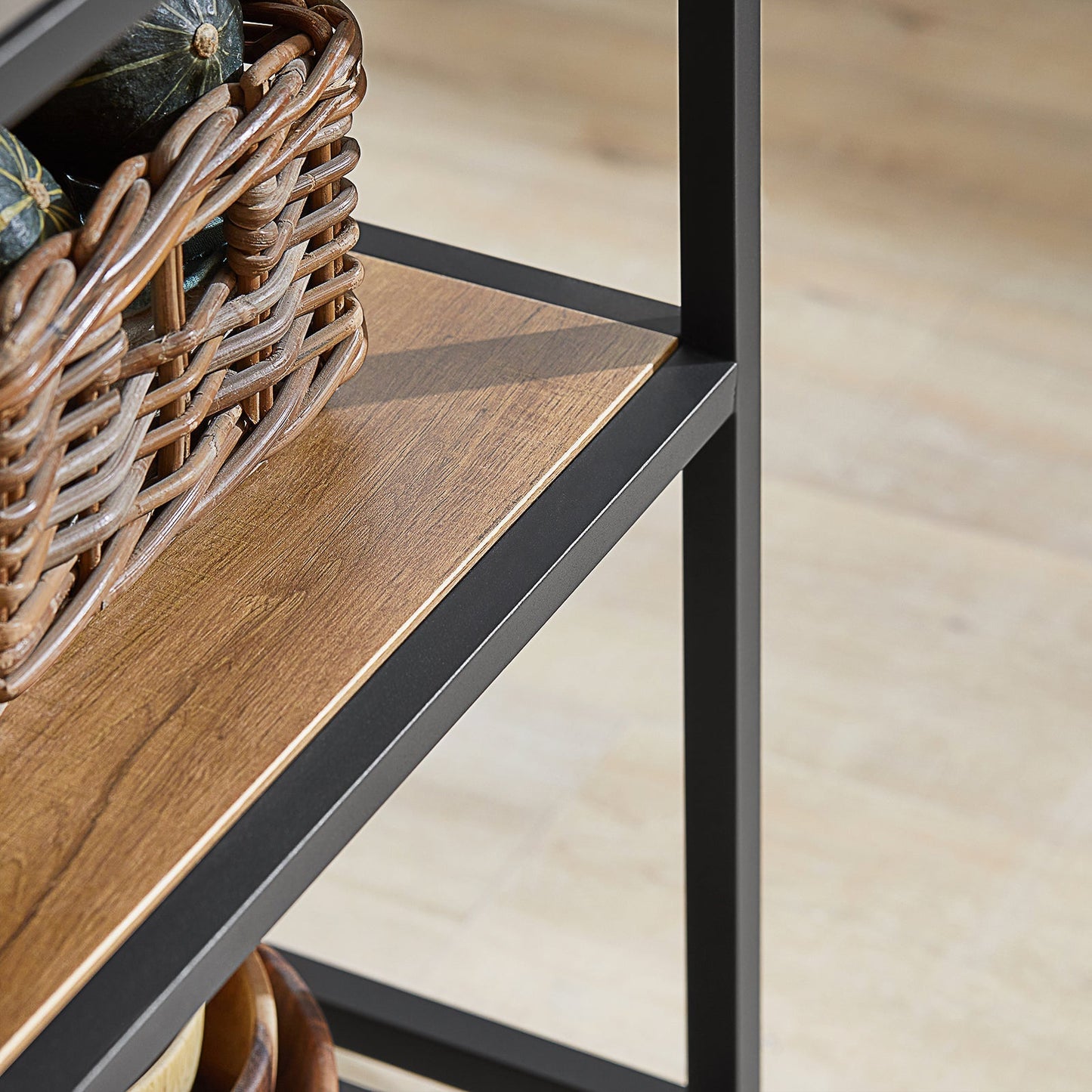 SoBuy Chariot de cuisine sur roulettes avec 2 tiroirs et 2 étagères - 100x45x93 cm - Max. 60KG - Couleur bois foncé