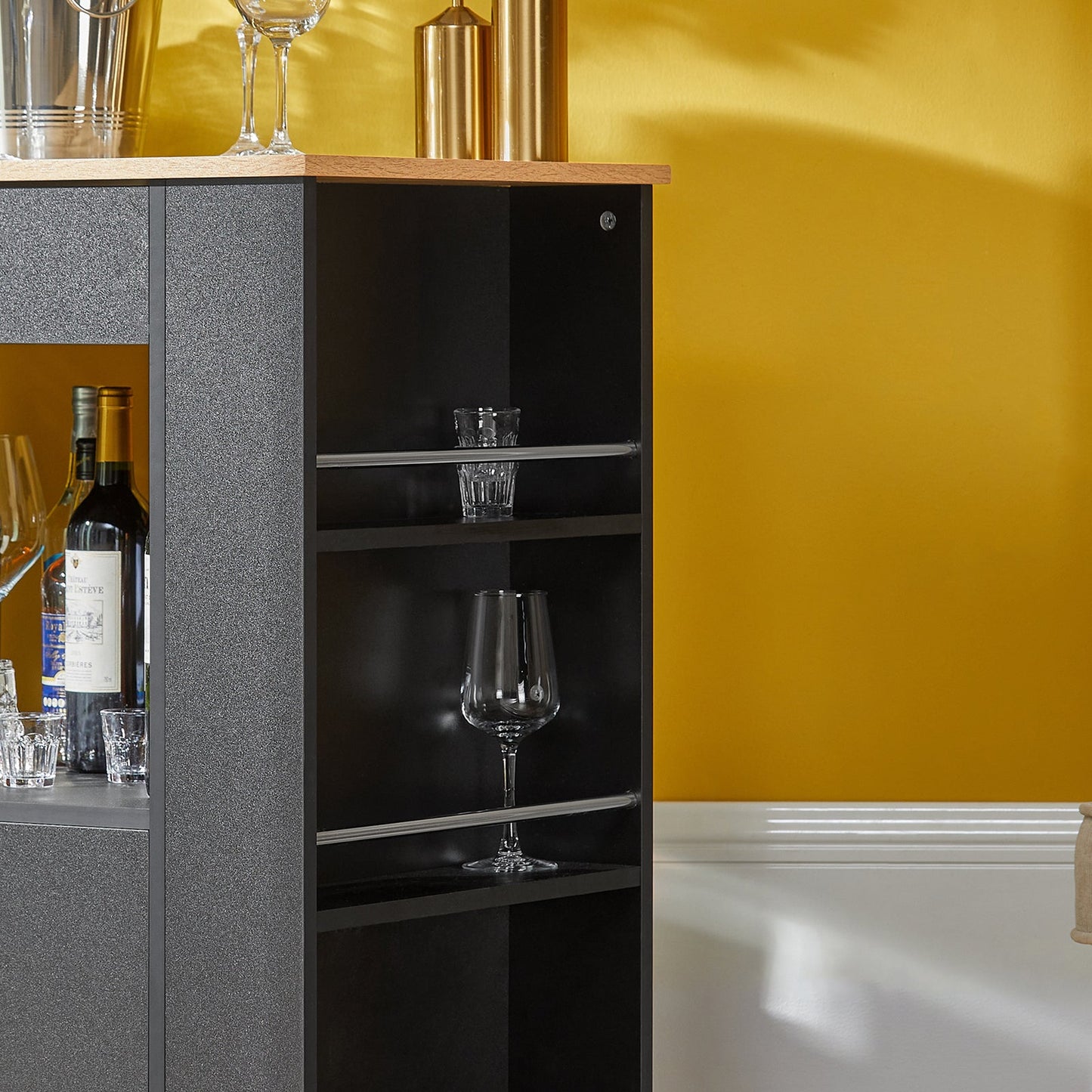 SoBuy FKW113-SCH Chariot de cuisine multifonctionnel à roulettes - 82x46x88 cm - Noir