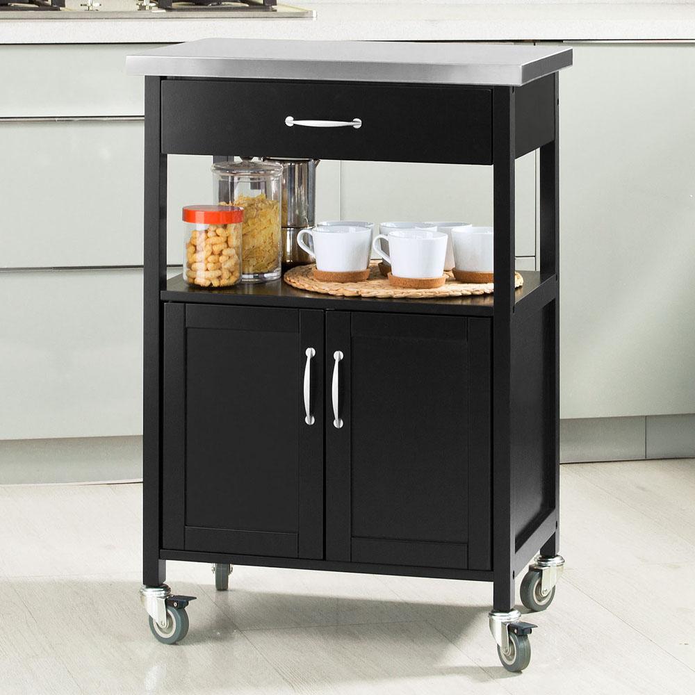 SoBuy Chariot de cuisine - 60 x 44,5 x 91cm - noir