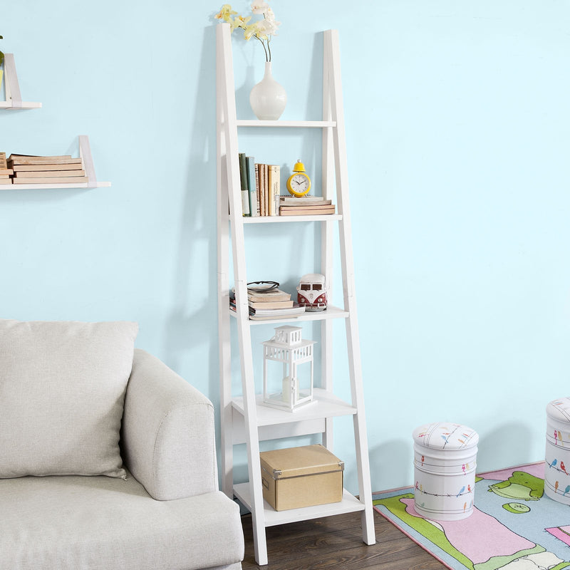 SoBuy Porte-échelle - 44x180x39cm - blanc
