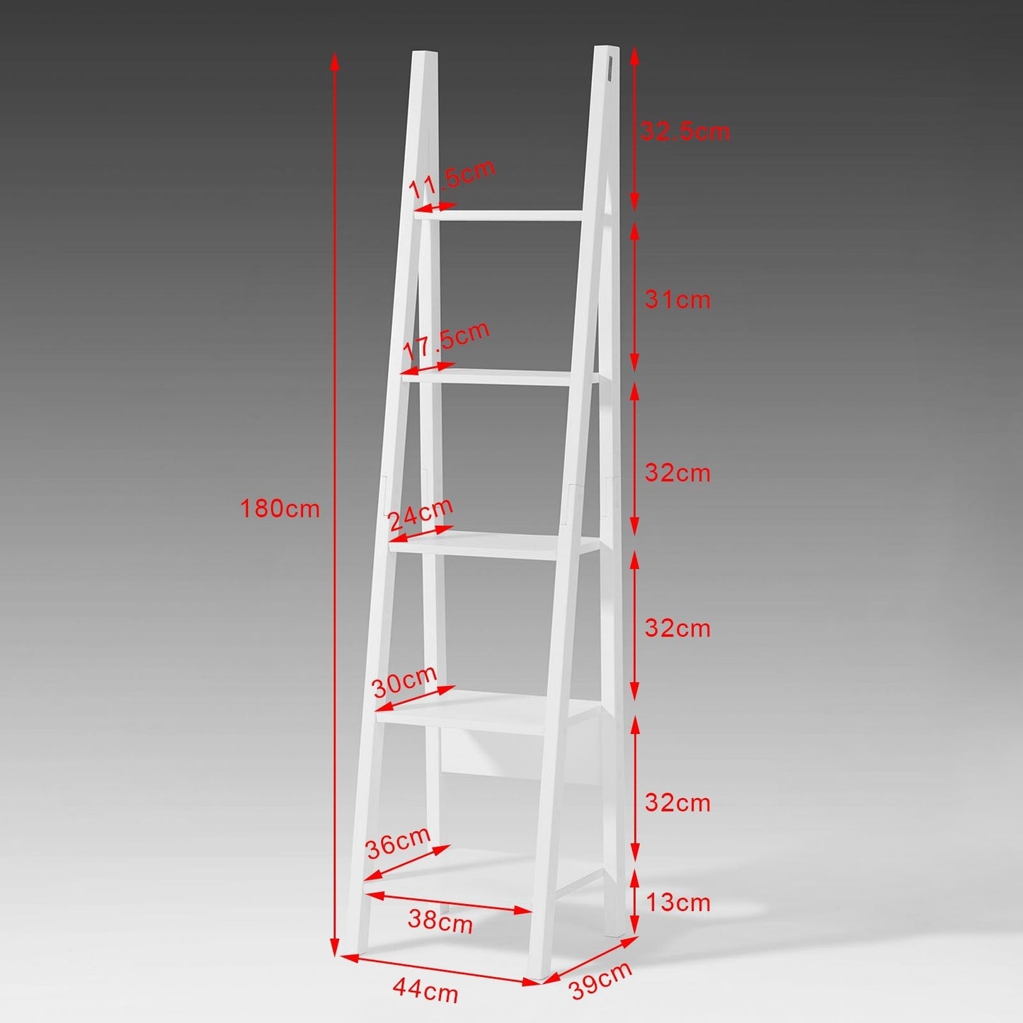 SoBuy Porte-échelle - 44x180x39cm - blanc