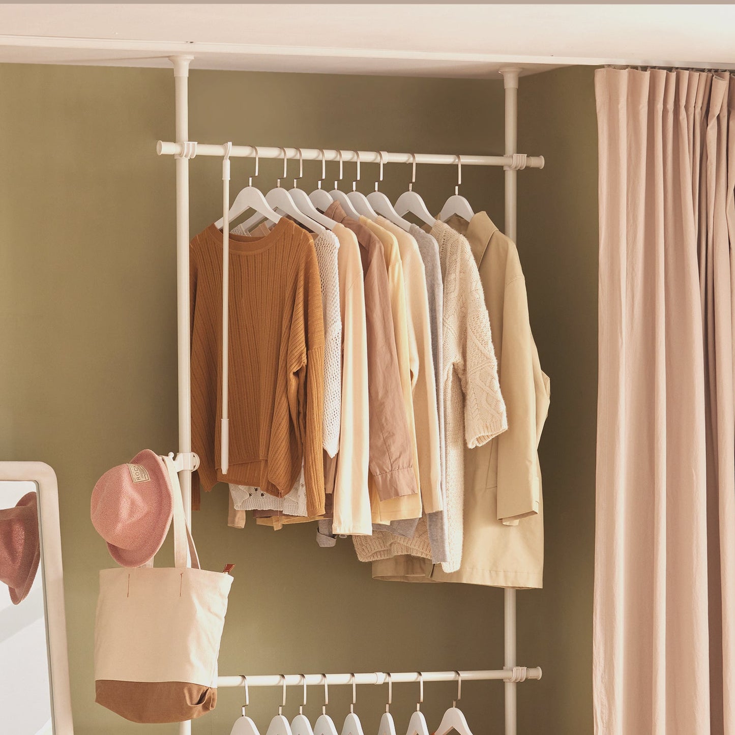 sobuy - étendoir à linge vertical - 75-126 × 200-295 cm - blanc