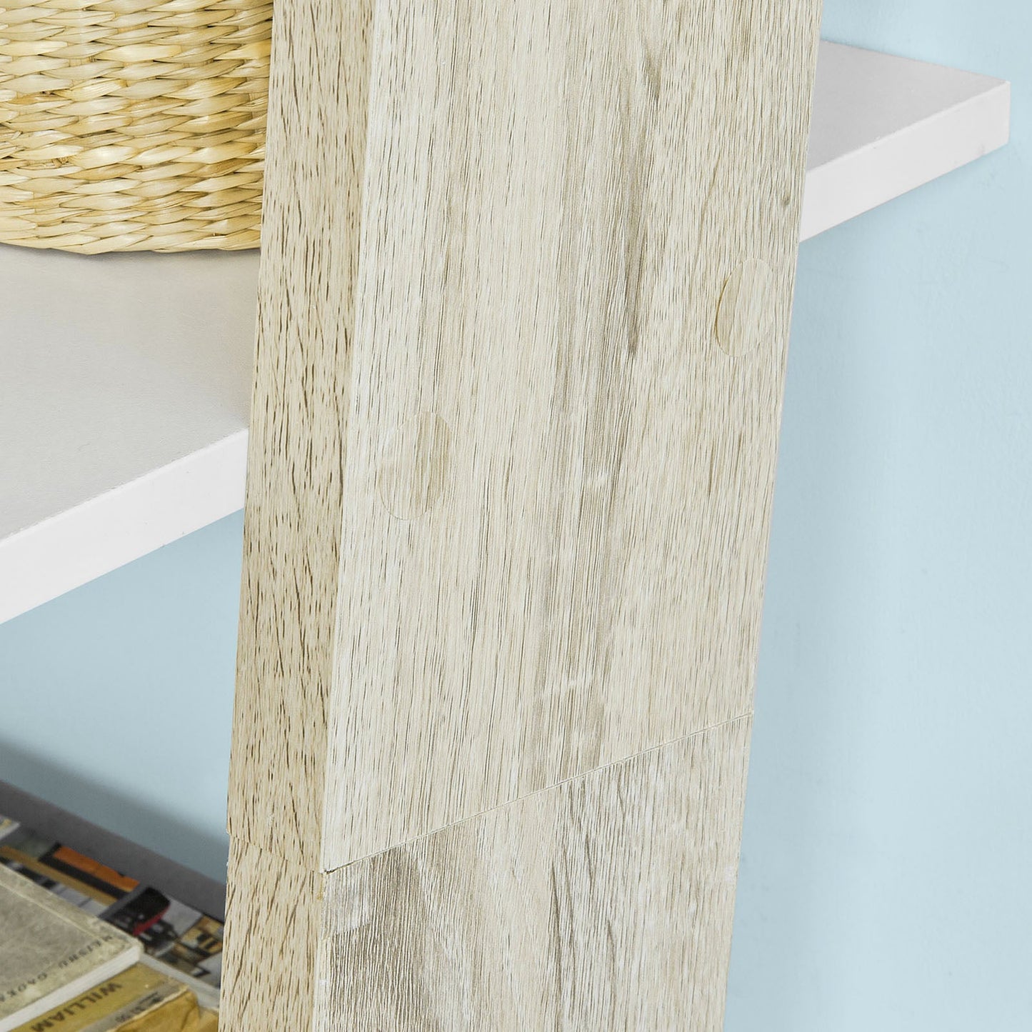 SoBuy FRG111-WN Bibliothèque avec bureau - Montage mural MDF/Panneau - 40 x 65 x 176 cm - Blanc/Naturel