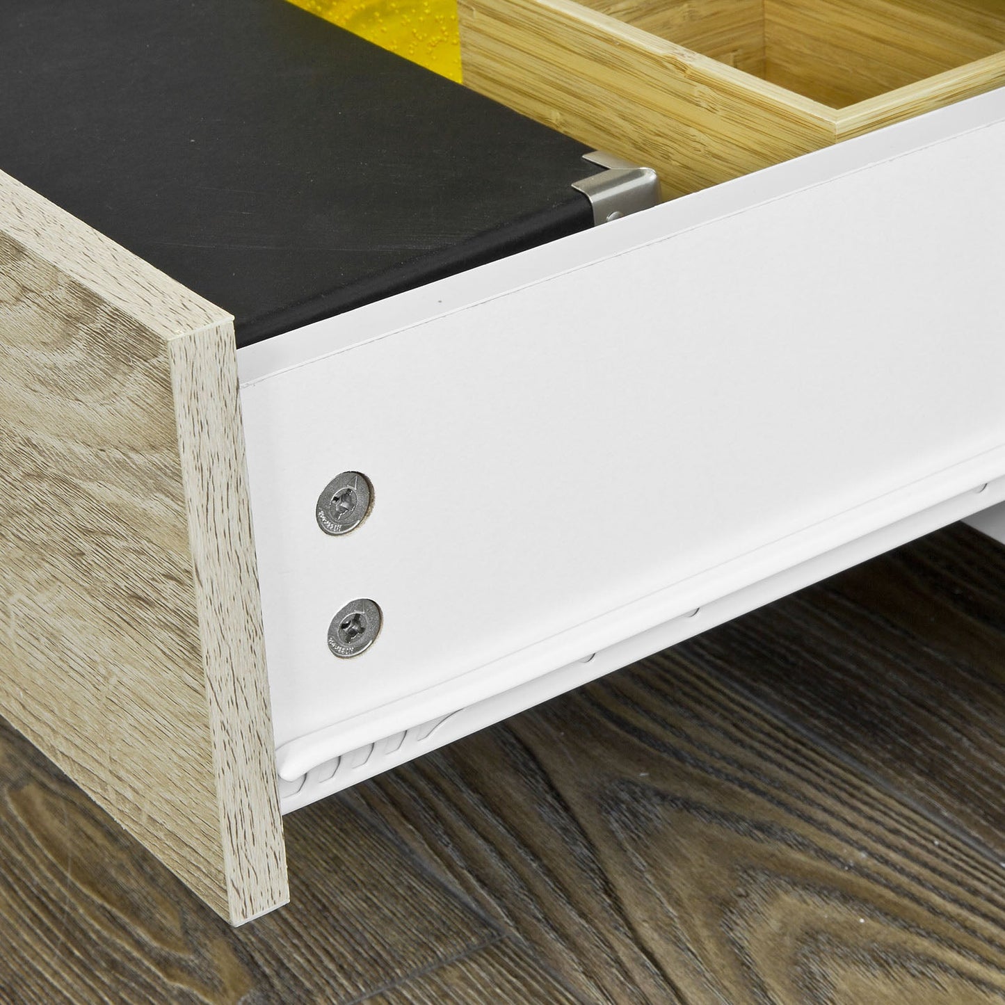 SoBuy FRG111-WN Bibliothèque avec bureau - Montage mural MDF/Panneau - 40 x 65 x 176 cm - Blanc/Naturel