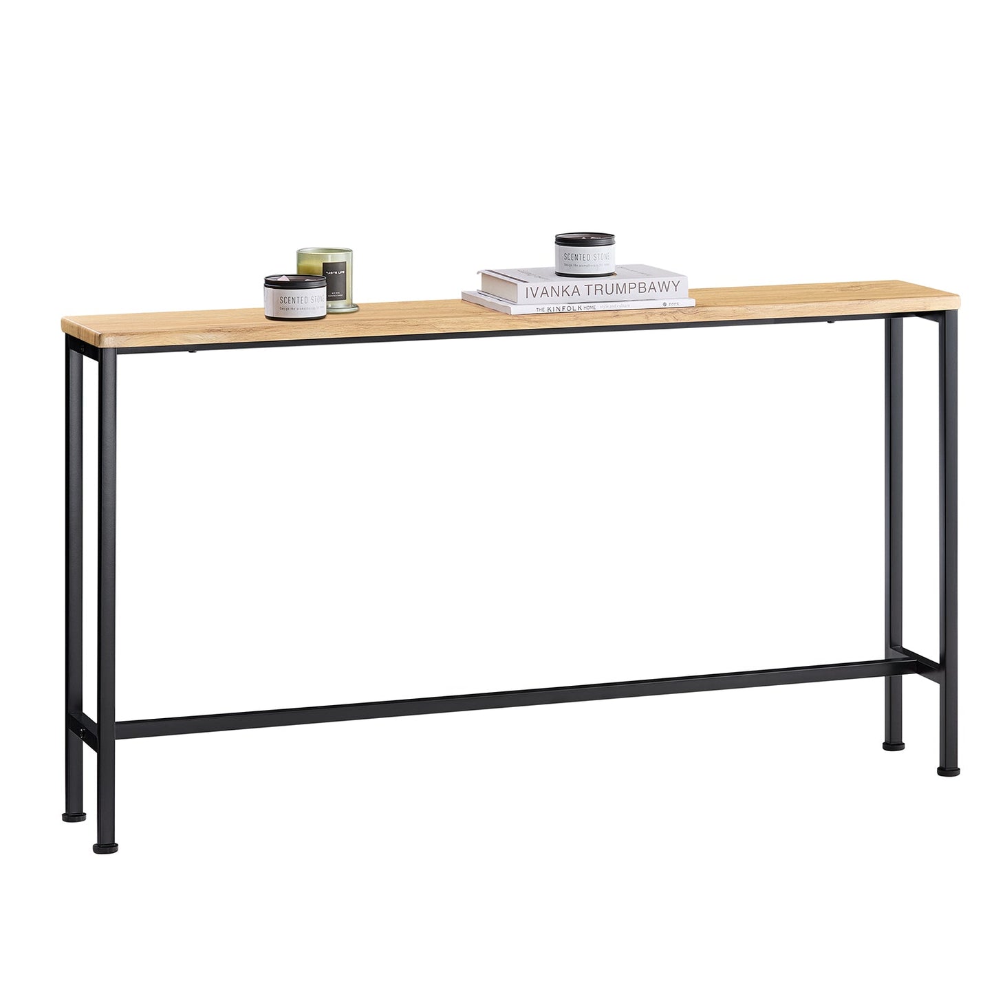SoBuy FSB19-E Table console / Table d'appoint / Table d'entrée - 120 x 20 x 65 cm, bois MDF avec structure et pieds en métal gris