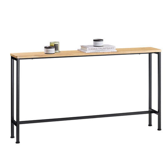 SoBuy FSB19-E Table console / Table d'appoint / Table d'entrée - 120 x 20 x 65 cm, bois MDF avec structure et pieds en métal gris