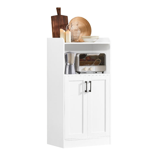 SoBuy Armoire de cuisine - avec portes et compartiment ouvert - max 60 kg - 60 x 40 x 120 cm - Blanc