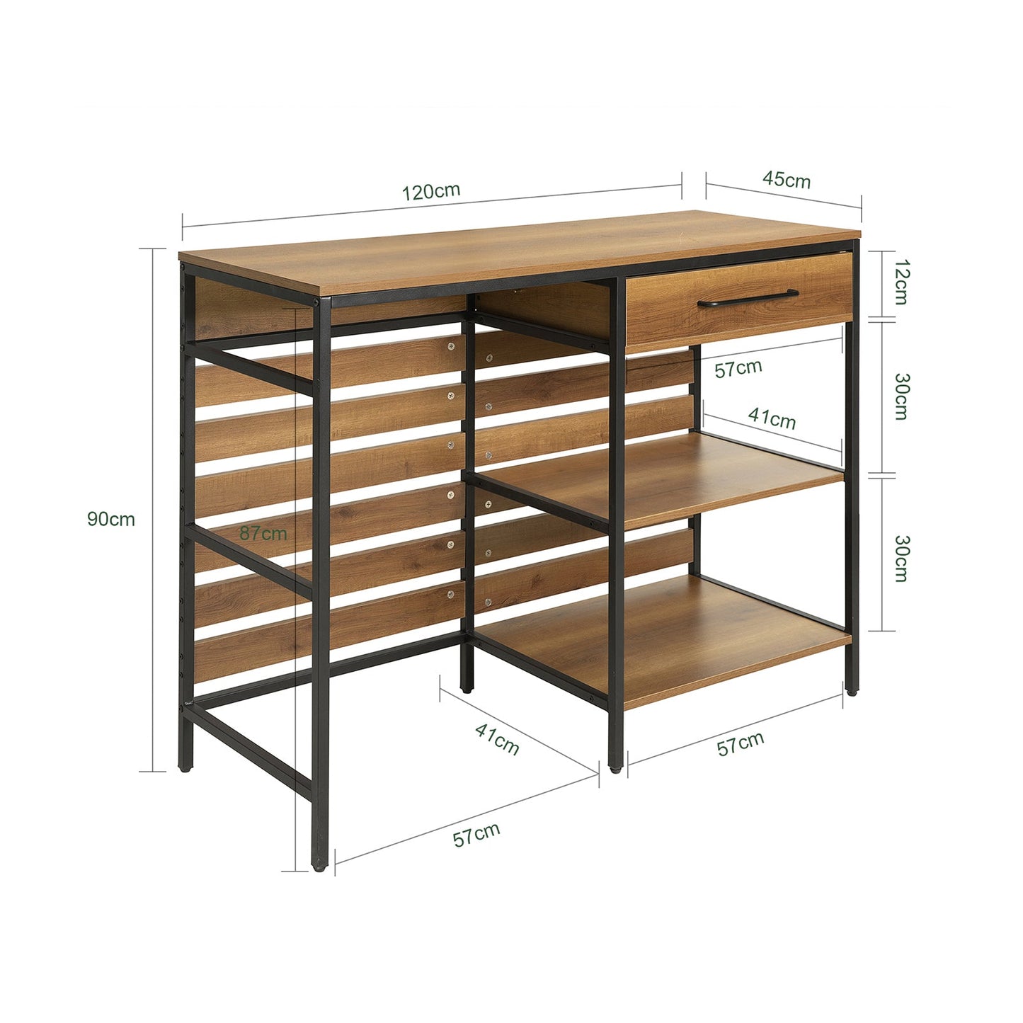 SoBuy FSB71-PF Buffet en bois composite marron avec tiroir et étagères