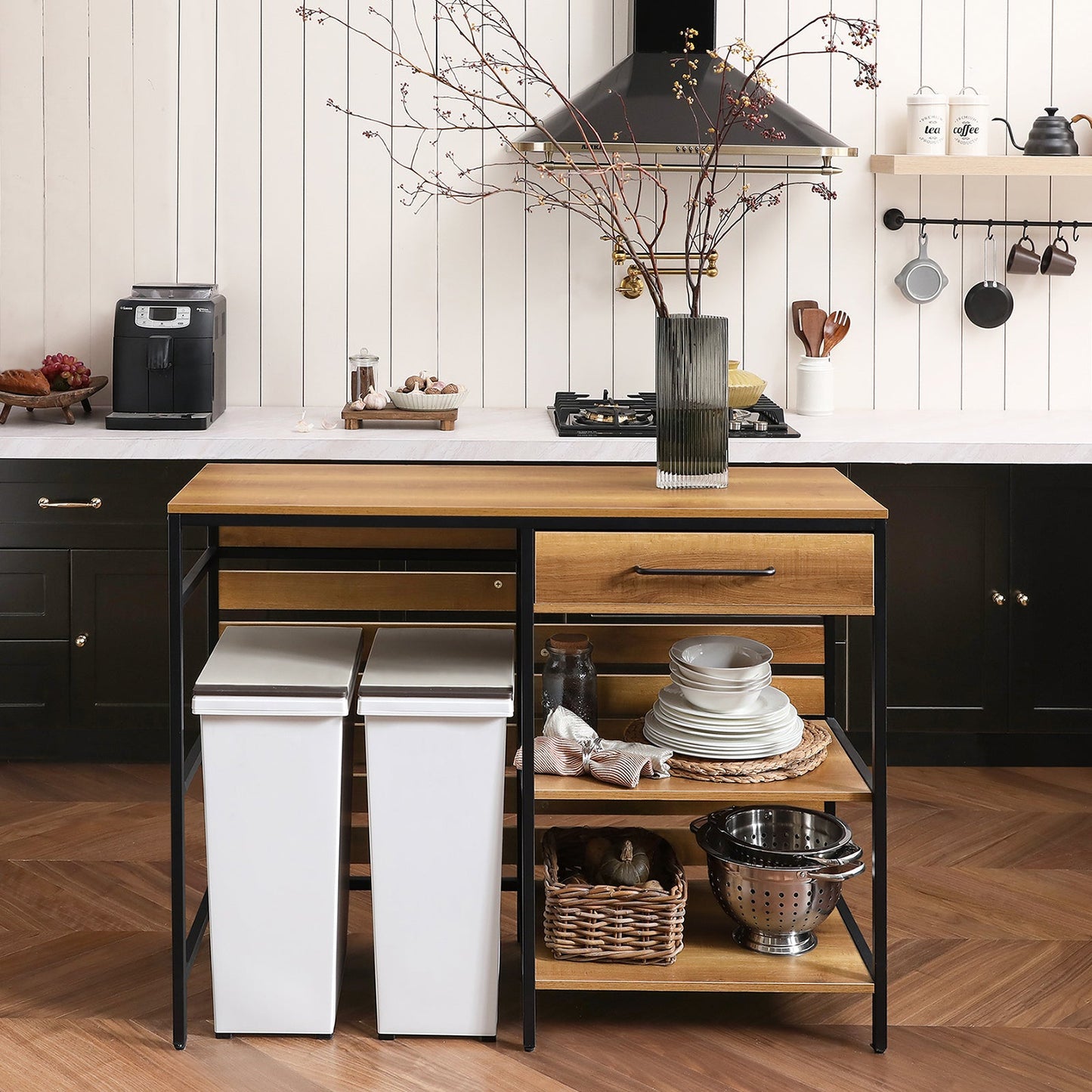 SoBuy FSB71-PF Buffet en bois composite marron avec tiroir et étagères