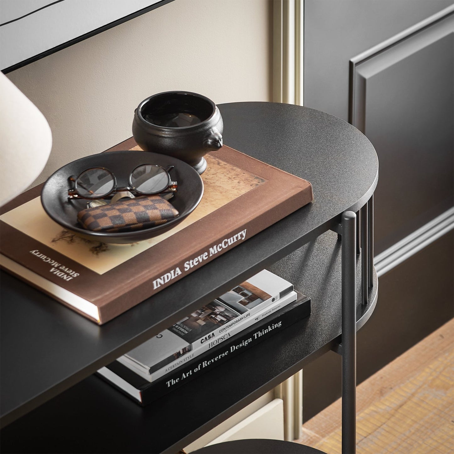 SoBuy Table console - Avec 3 niveaux - max 75 kg - 110 x 39 x 76 cm - Noir