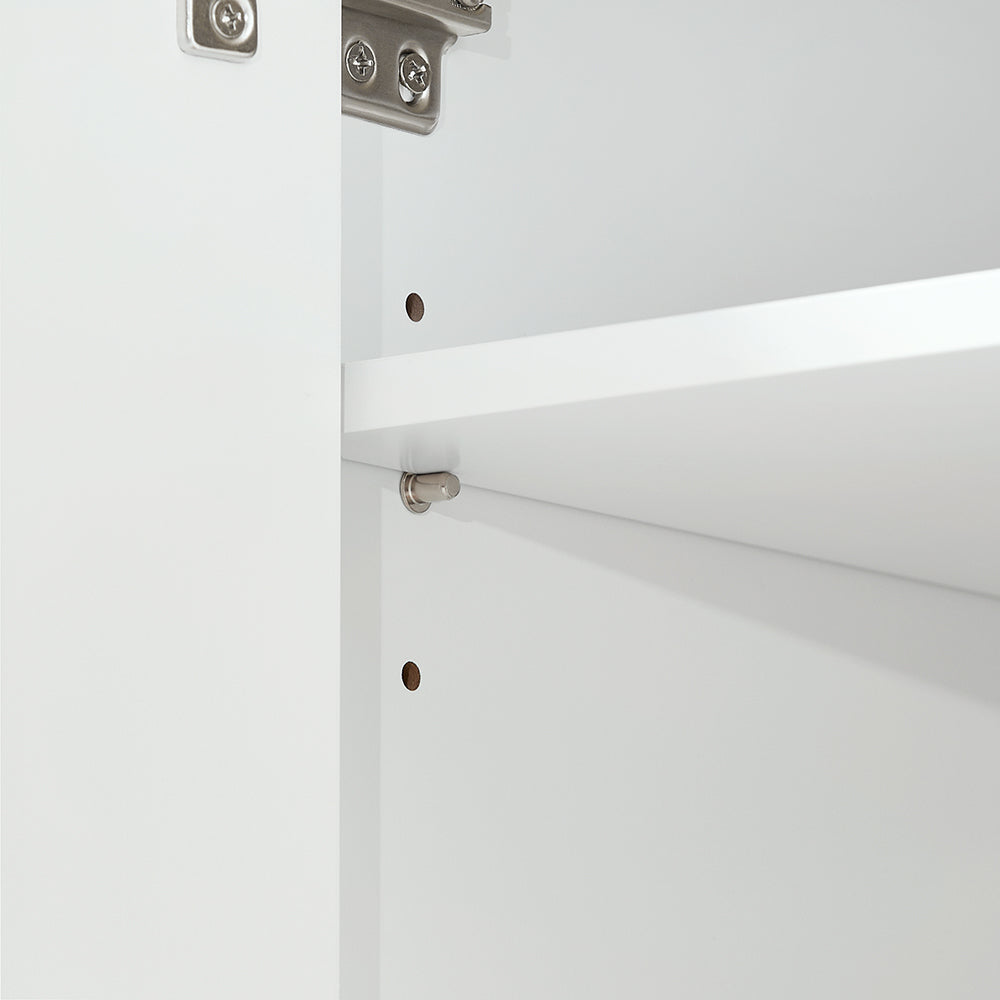 SoBuy FSB97-WN Meuble de rangement multifonctionnel gris 60x34x85cm avec tiroirs, étagères réglables et double portes