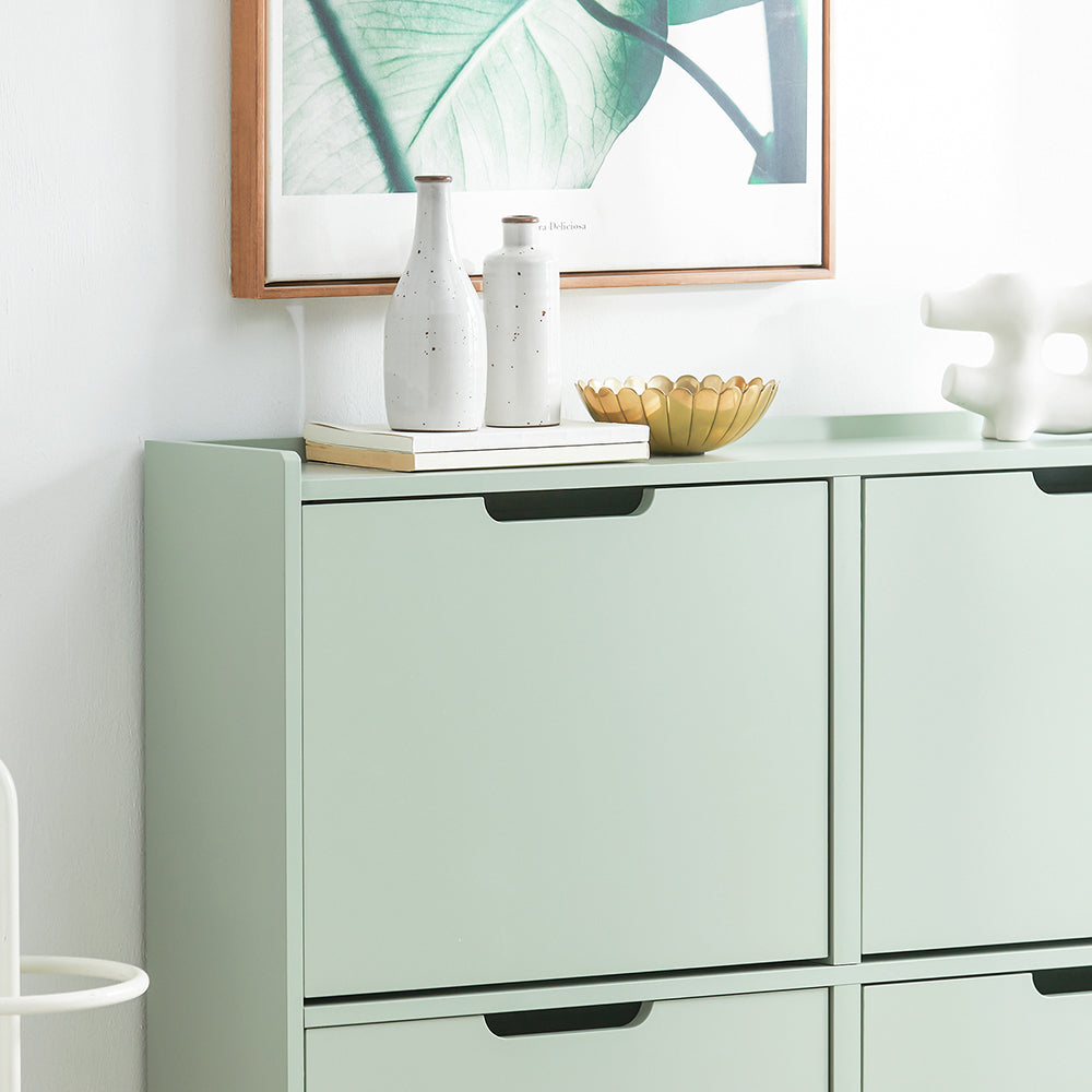 SoBuy Meuble à chaussures FSR100-GR - 4 tiroirs - 100 x 19 x 90 cm - Vert