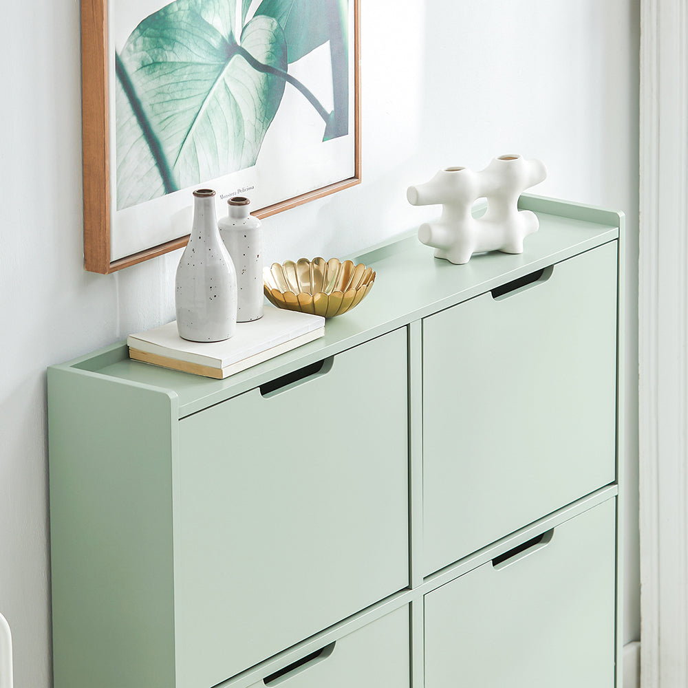 SoBuy Meuble à chaussures FSR100-GR - 4 tiroirs - 100 x 19 x 90 cm - Vert