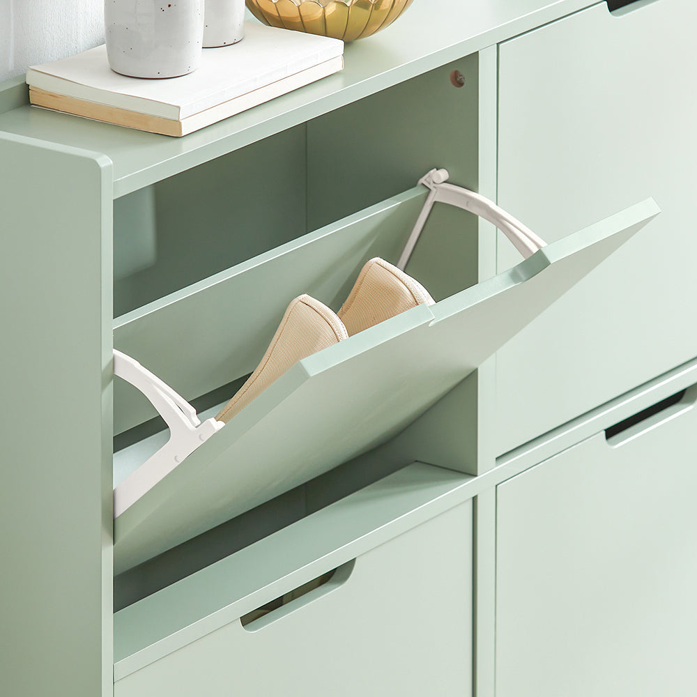 SoBuy Meuble à chaussures FSR100-GR - 4 tiroirs - 100 x 19 x 90 cm - Vert