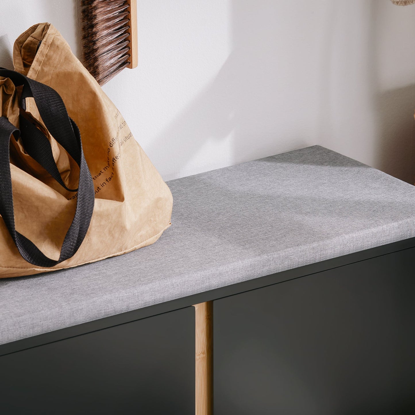 SoBuy FSR117-SCH Banc à chaussures - Banc de rangement noir avec 2 portes