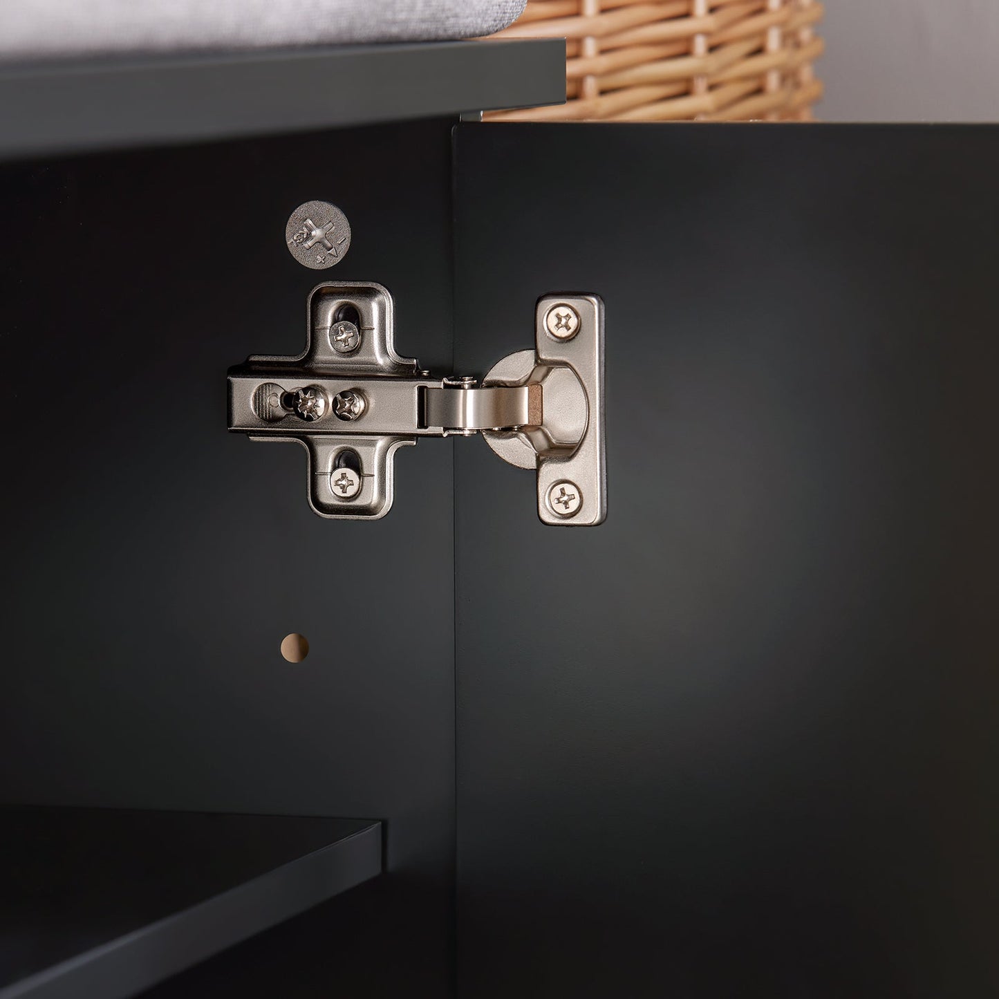 SoBuy FSR117-SCH Banc à chaussures - Banc de rangement noir avec 2 portes