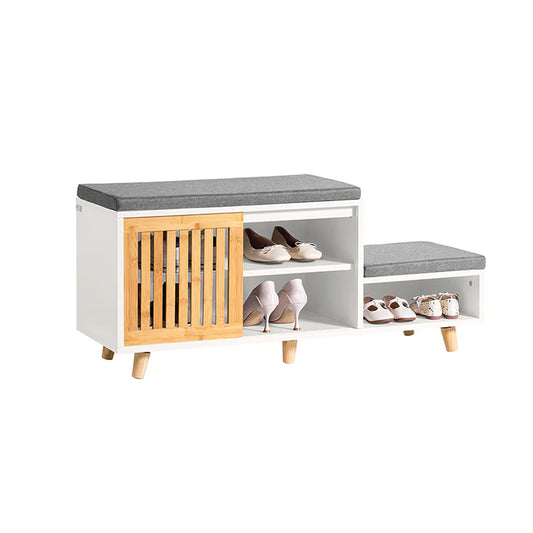 SoBuy Bench - Meuble à chaussures - Blanc - 101x46x35cm - FSR125-WN