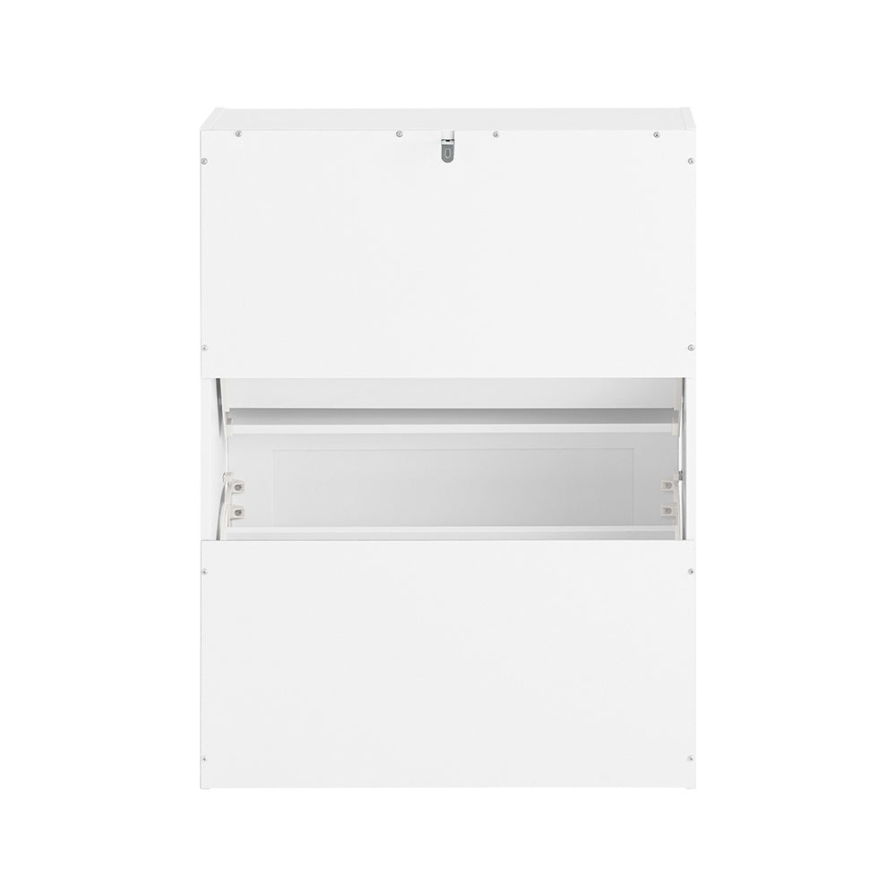 SoBuy FSR137-W Armoire à chaussures moderne blanche à 2 abattants | compacte 60x25x80 cm