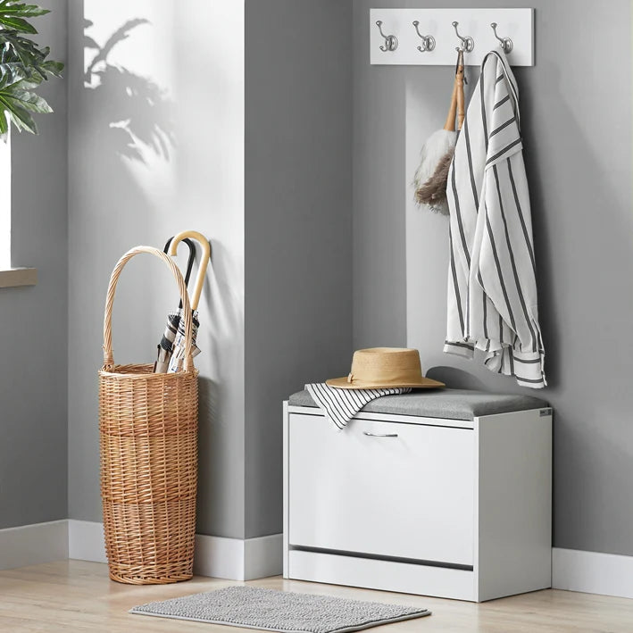 Meuble de rangement pour chaussures - SoBuy - Siège banc - 60x46x30cm - Gris clair