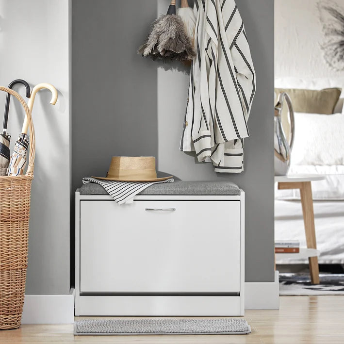 Meuble de rangement pour chaussures - SoBuy - Siège banc - 60x46x30cm - Gris clair