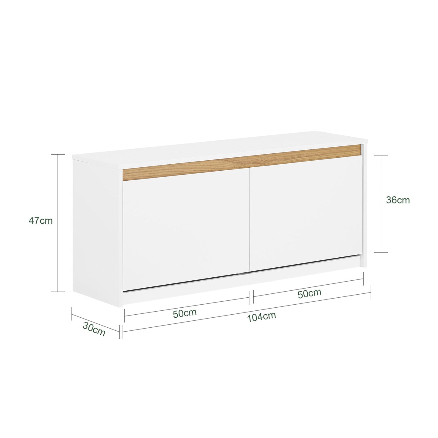 SoBuy Meuble à chaussures avec banc - blanc - 104x30x47 cm - 2 tiroirs - design moderne