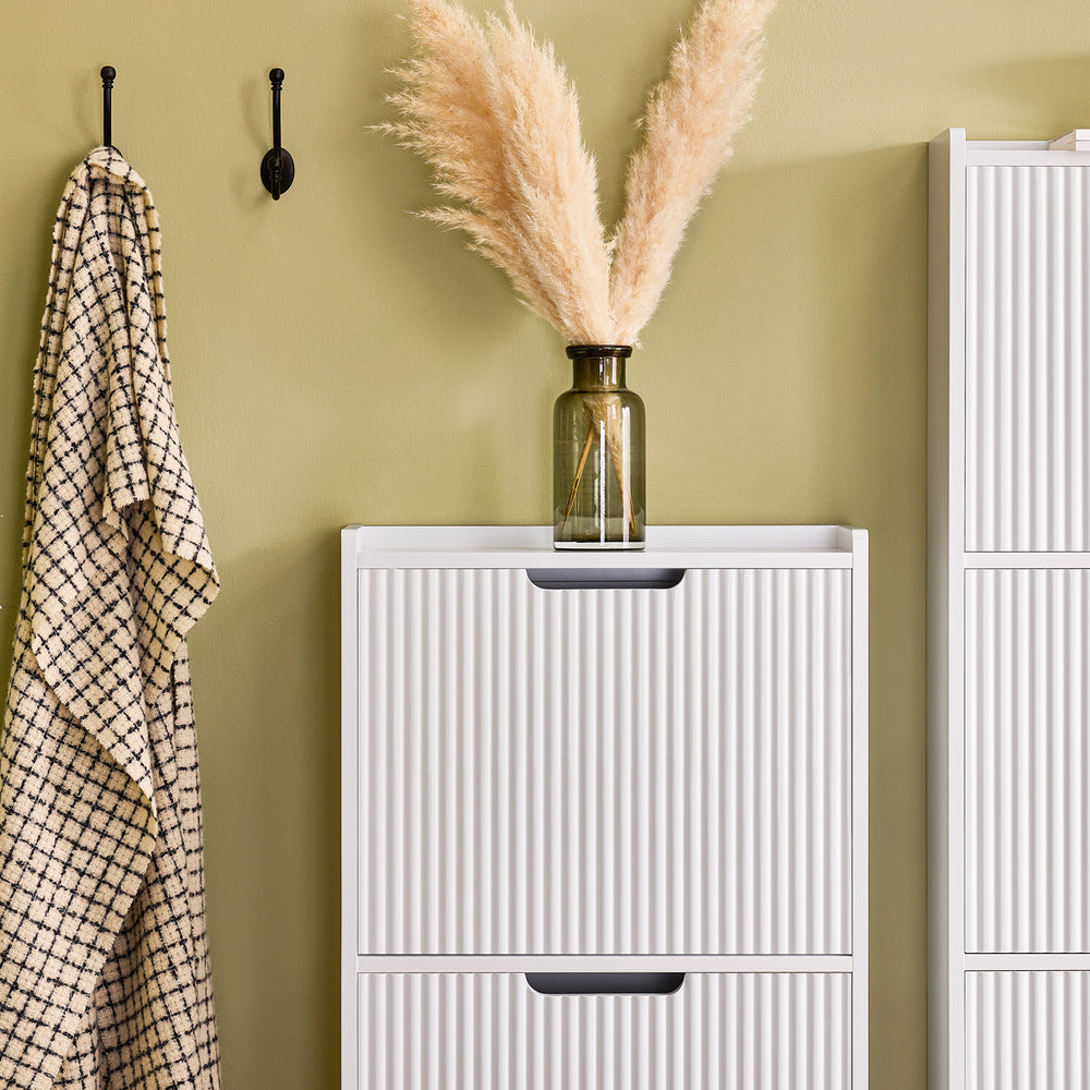 Meuble à chaussures 2 portes battantes, meuble d'entrée, rangement pour chaussures