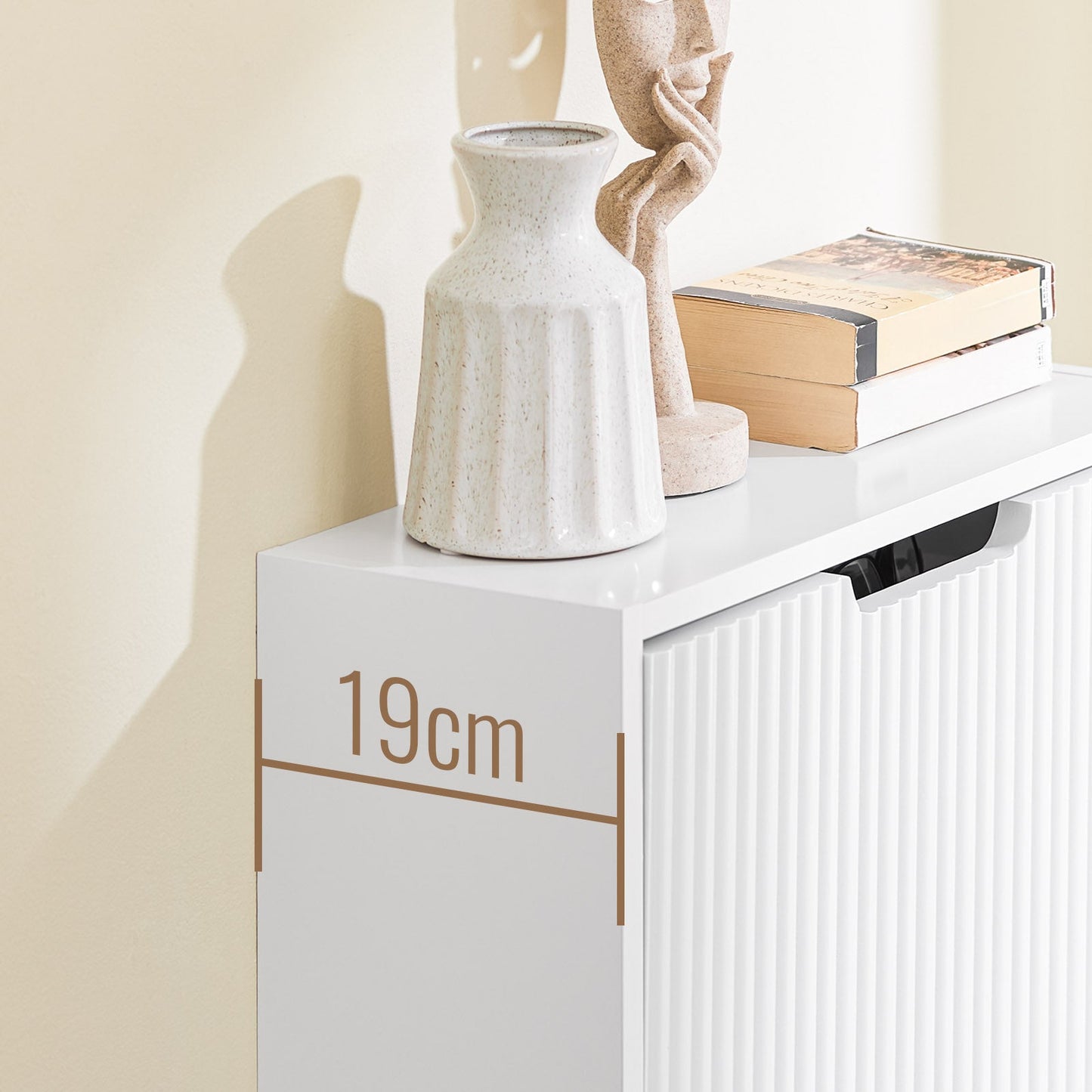 sobuy meuble à chaussures - 50 × 19 × 100 cm - blanc - ultra-mince & flexible à assembler