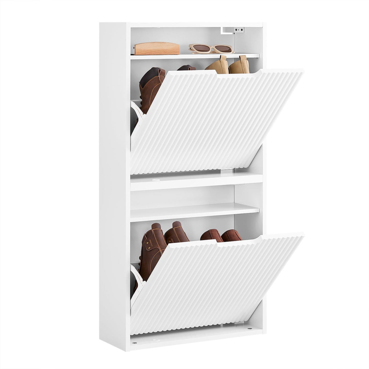sobuy meuble à chaussures - 50 × 19 × 100 cm - blanc - ultra-mince & flexible à assembler