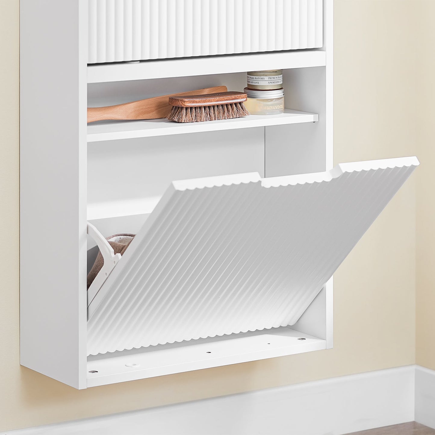sobuy meuble à chaussures - 50 × 19 × 100 cm - blanc - ultra-mince & flexible à assembler