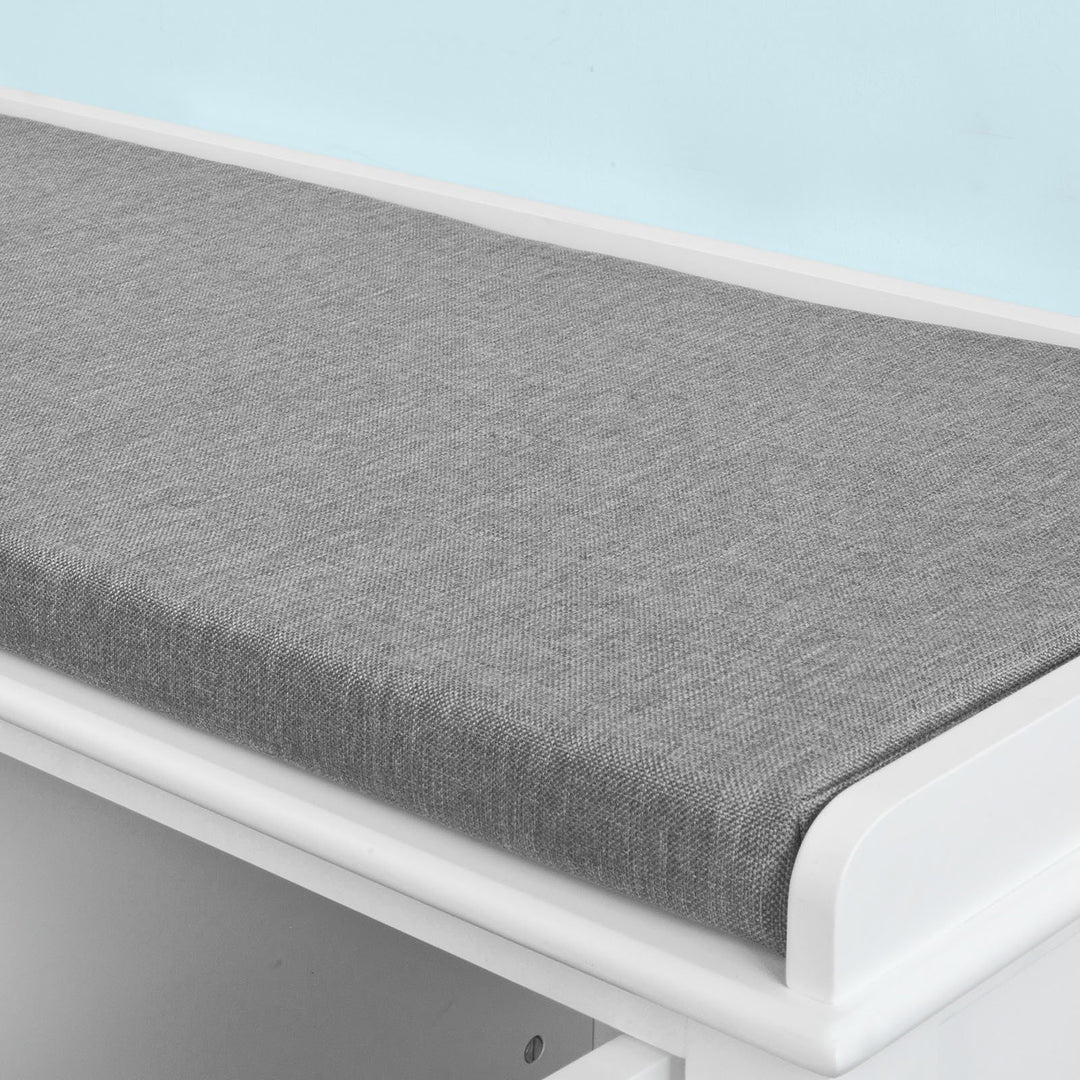 SoBuy Meuble à chaussures avec assise rembourrée - 2 Meubles - Campagne - Max. 120 kg -103 x 34 x 43 cm - Blanc / Gris