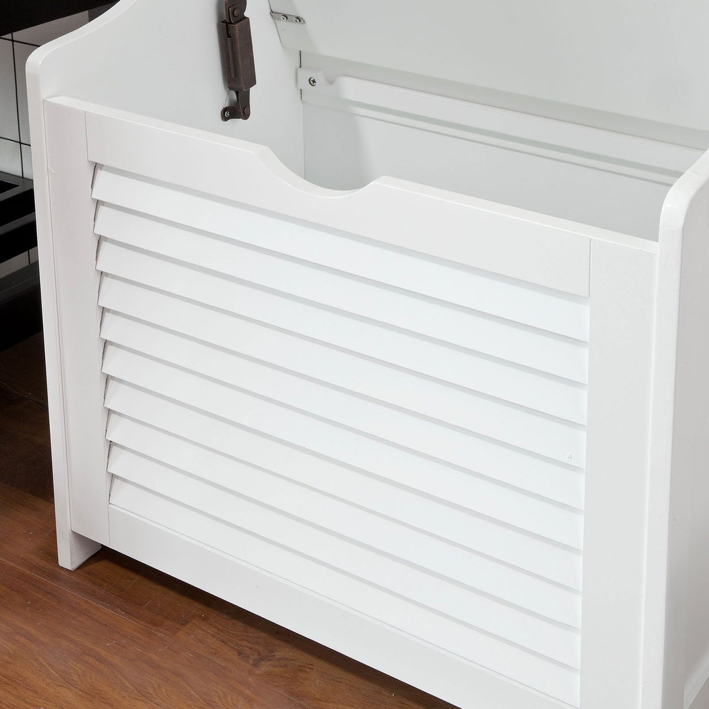 SoBuy Panier à linge avec couvercle - 50 x 35 x53 cm - Blanc