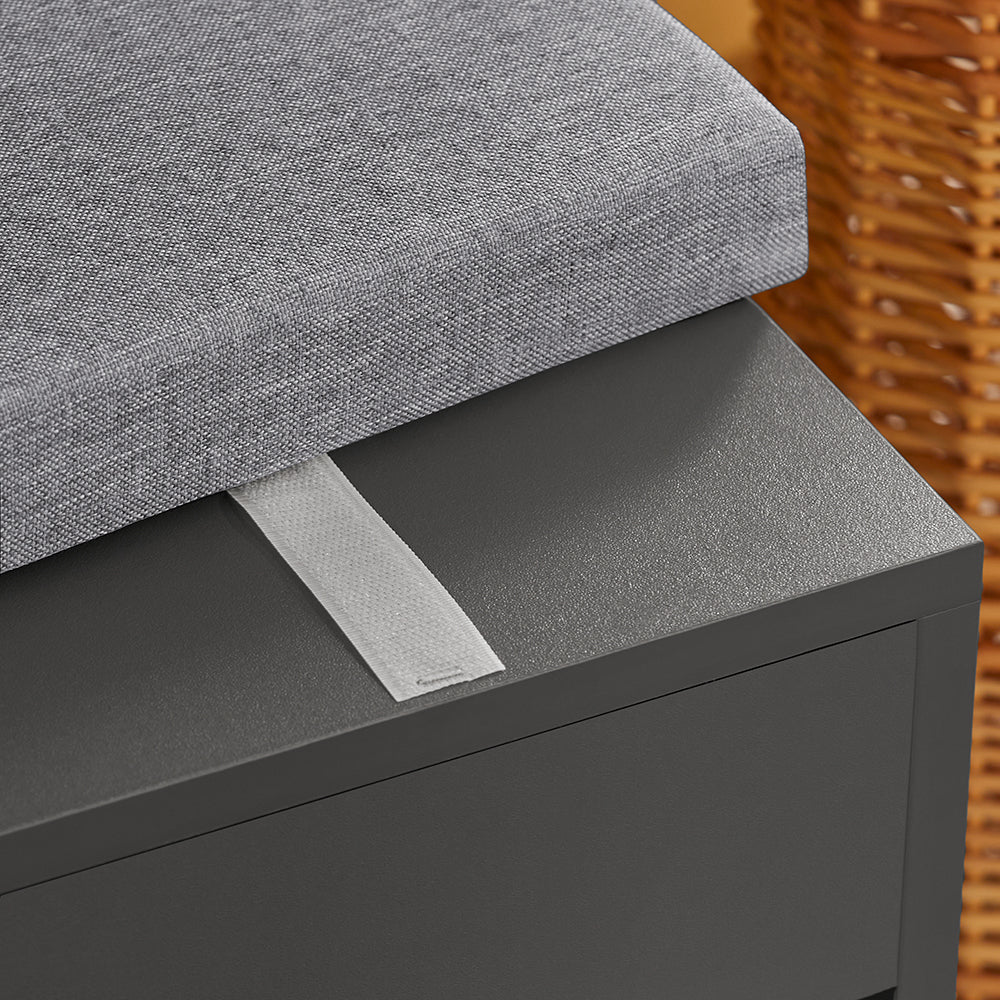 SoBuy Meuble à chaussures avec siège rembourré - 1 tiroir et étagères de rangement - Max. 120 kg -80 x 31 x 48 cm - Noir