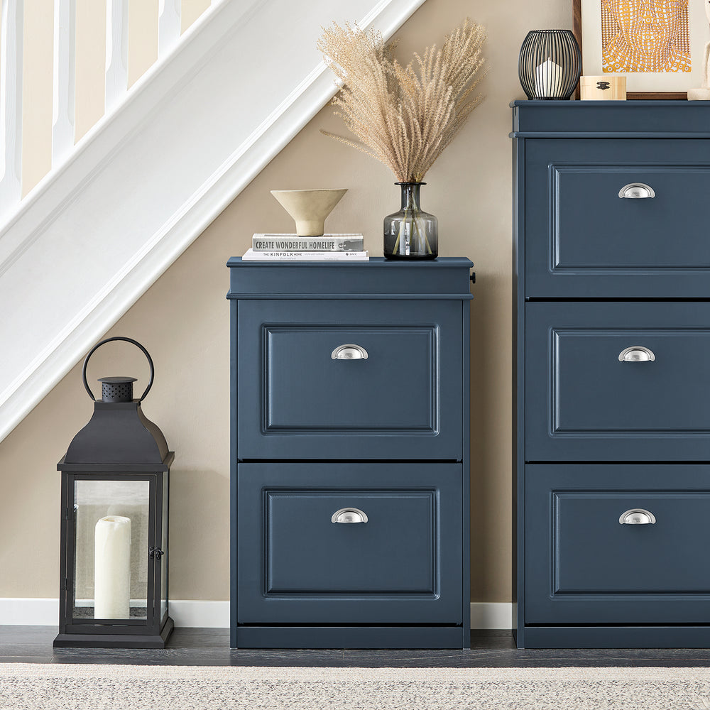 SoBuy FSR78-B meuble à chaussures avec 2 abattants, 1 tiroir et 1 crochet