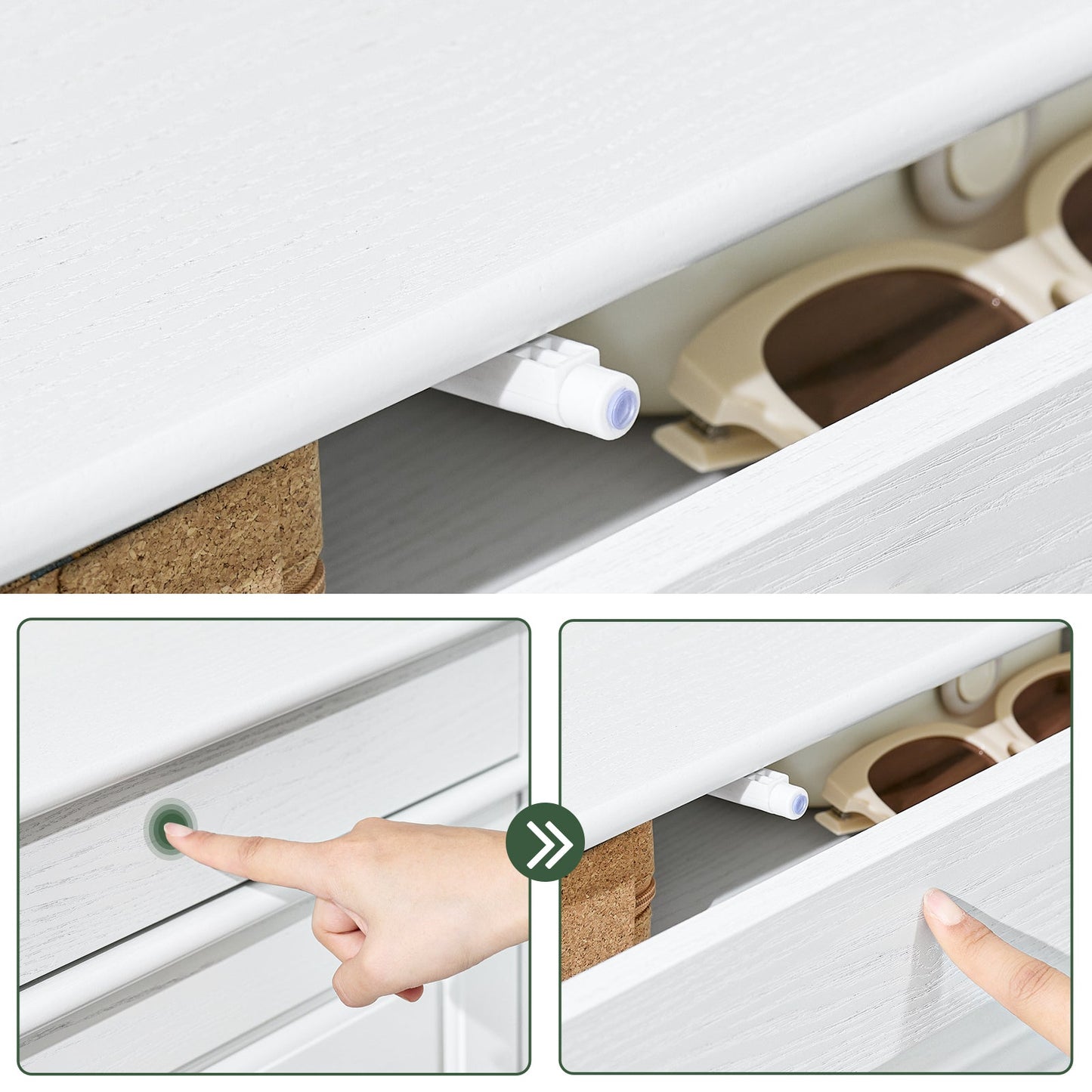 SoBuy FSR78-WG Meuble à chaussures avec 2 abattants, 8 paires, couloir et entrée, 54 x 24 x 82 cm, blanc avec effet bois vieilli